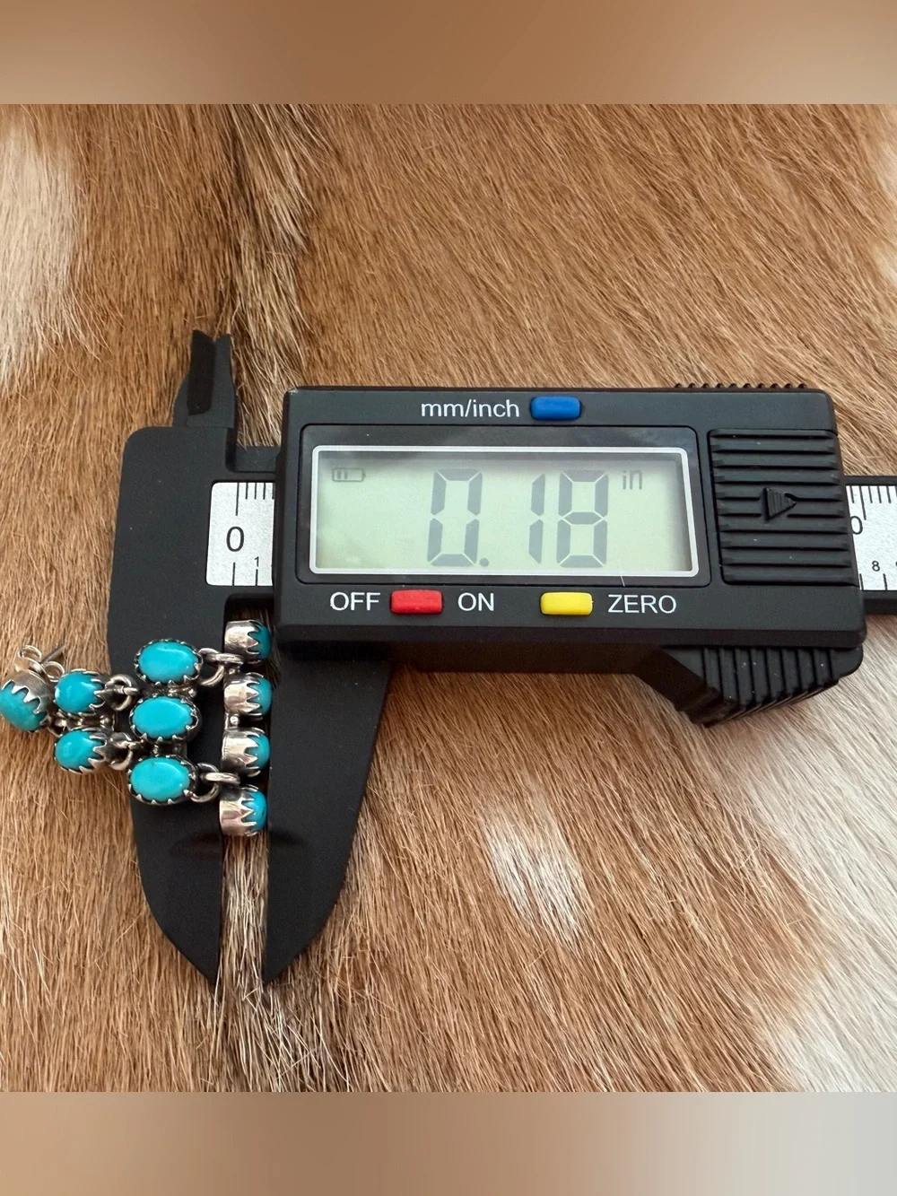❤️ Kingman Turquoise Navajo Style Sterling 925 Dangle Chandelier Earrings 12.2G - Picture 12 of 12